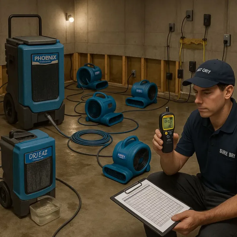 Structural Drying and Dehumidification process in Cricket, NC